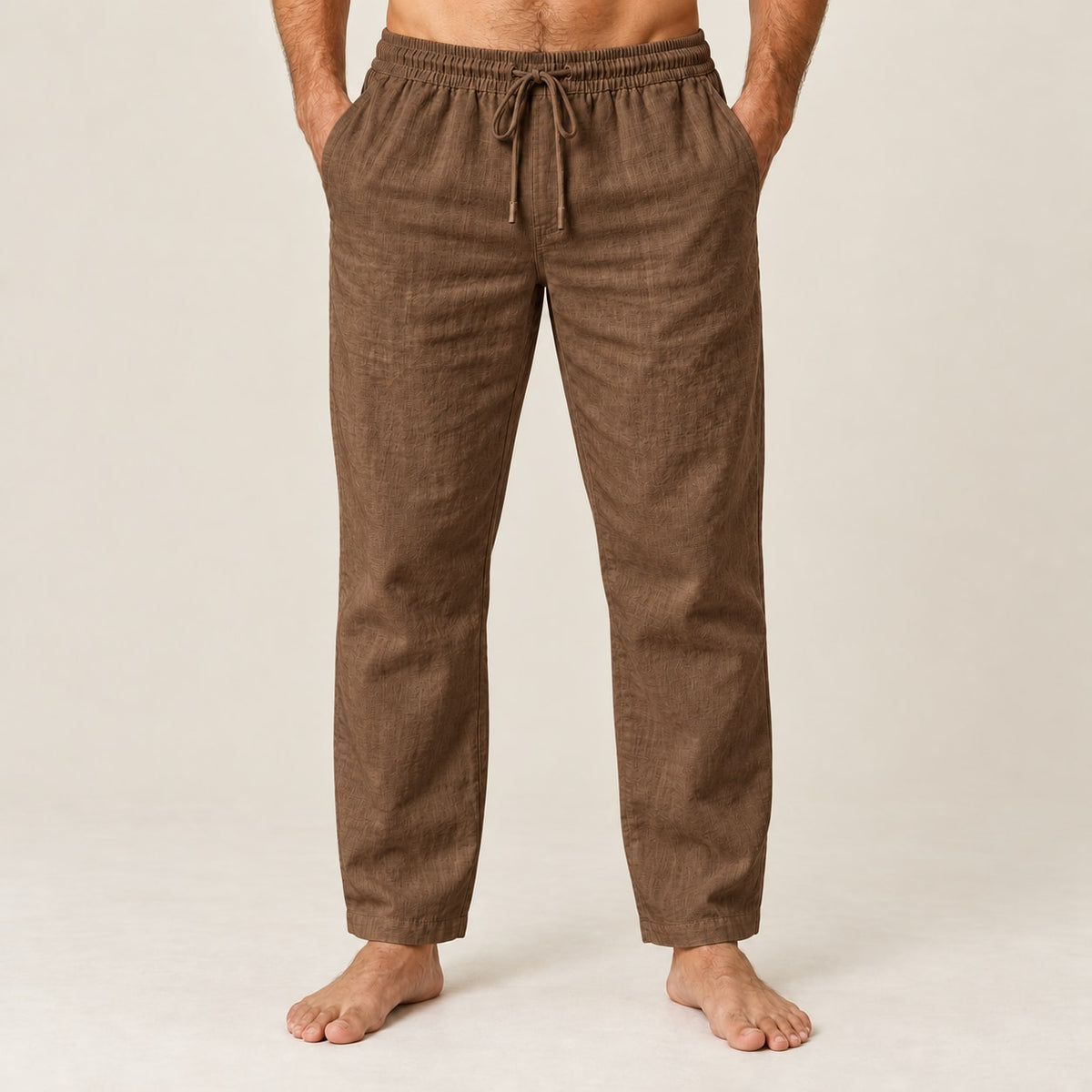 Calça Linho e Algodão marrom