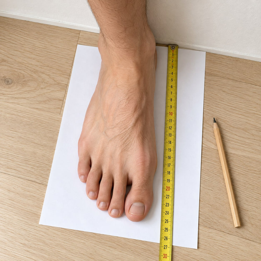 Como medir o pé com papel e fita métrica