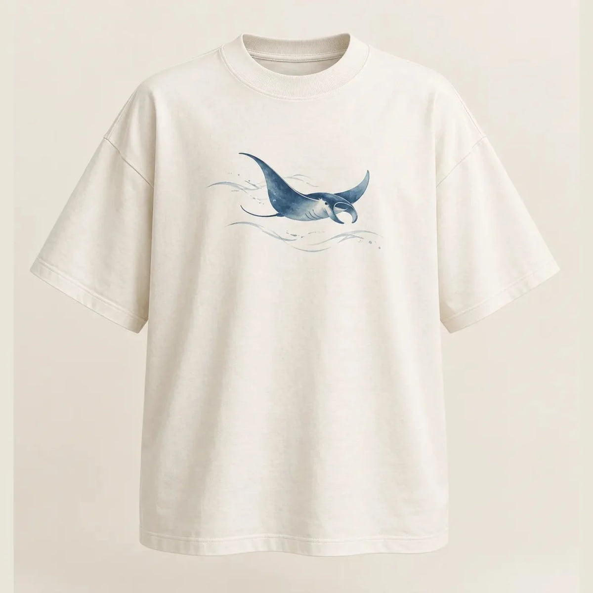 Camiseta Oversized Voo das Águas Off White 100% algodão — AquaShirt