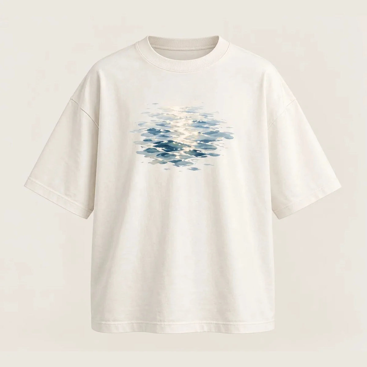 Camiseta Oversized Luz de Maré Off White 100% algodão — AquaShirt