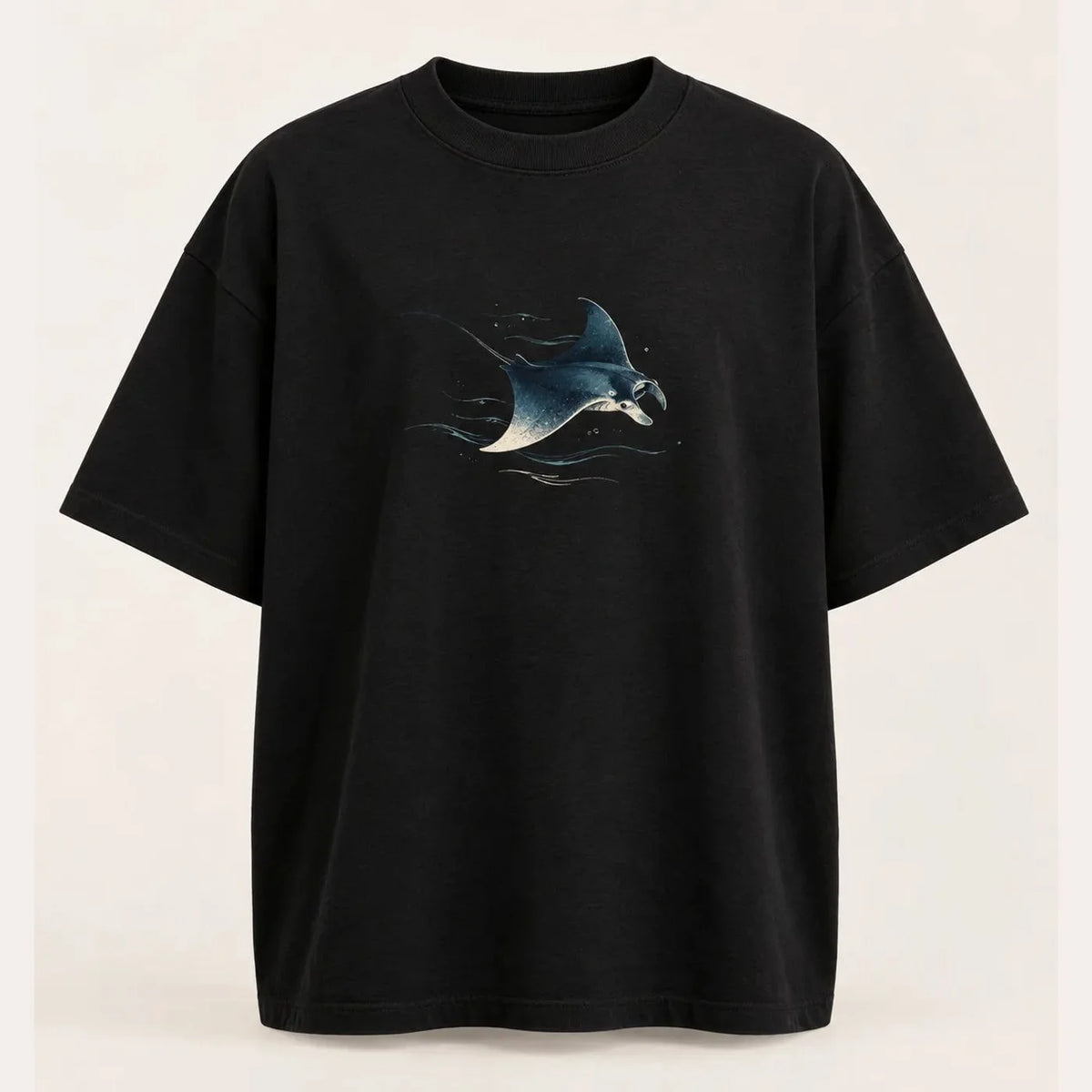 Camiseta Oversized Voo das Águas Preta 100% algodão — AquaShirt