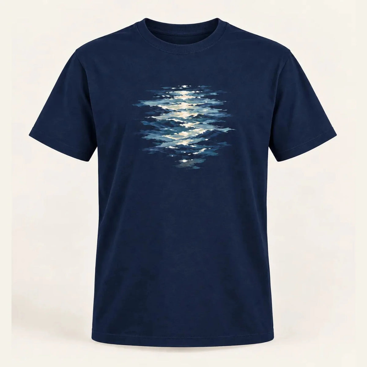 Camiseta Regular Luz de Maré Azul Marinho 100% algodão — AquaShirt
